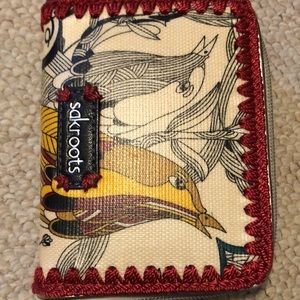 Sakroots Coated Canvas Zip Around Wallet  Floral Stitched In perfect condition